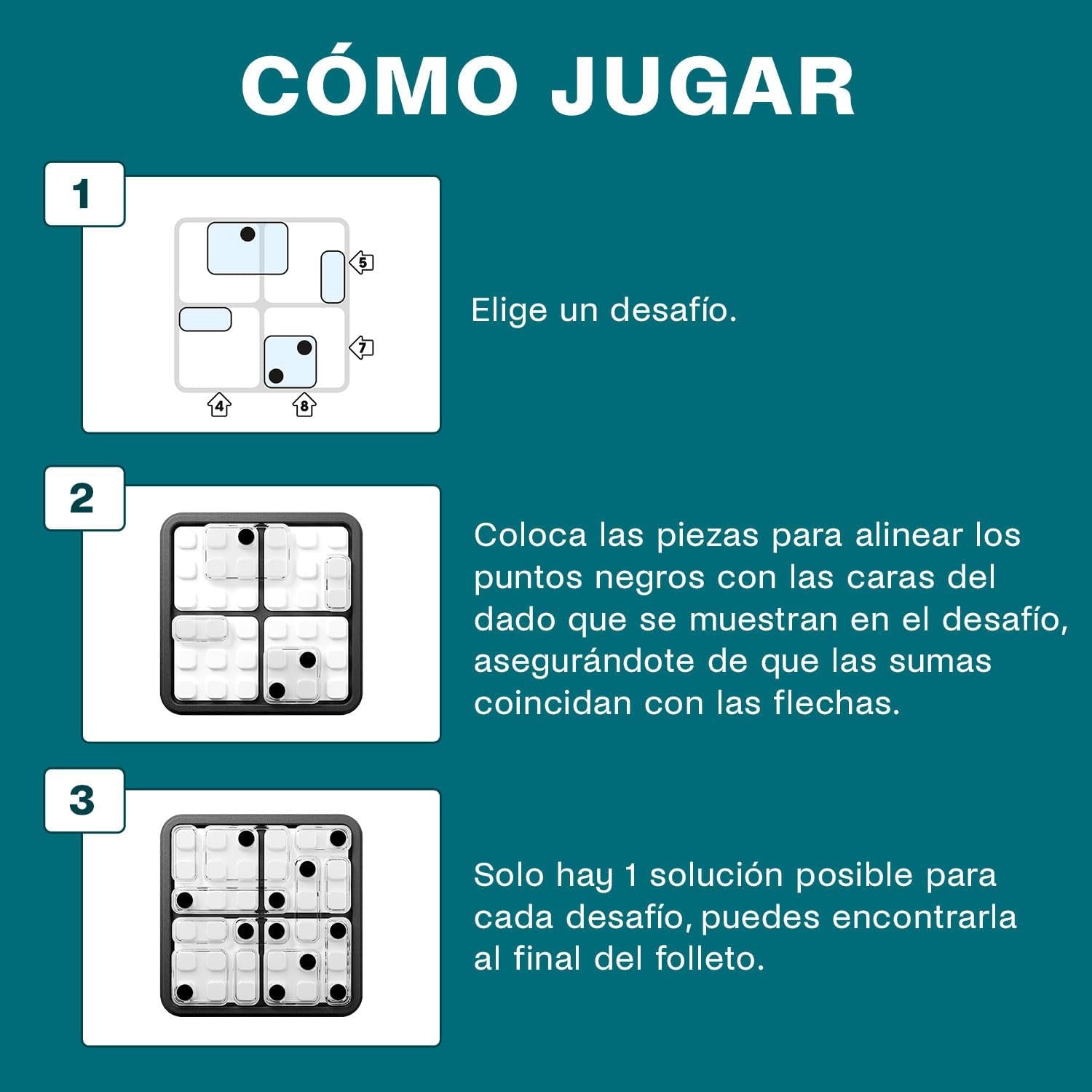 Libro de desafíos incluido en De Dados Ludilo LUSG453ES con retos de dificultad progresiva