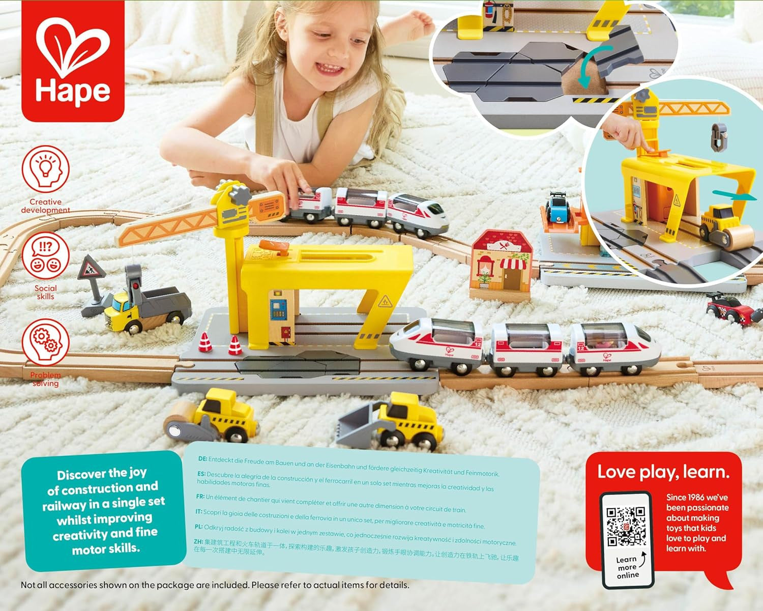 Grúa de Construcción para Niños - Railway Crane Construcción - Hape