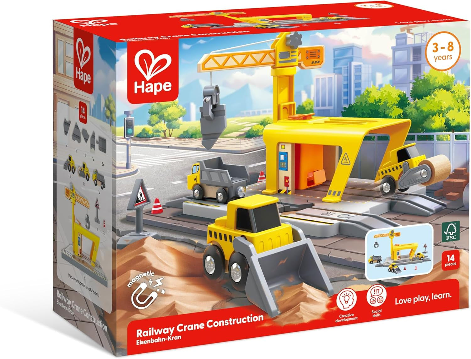 Grúa de Construcción para Niños - Railway Crane Construcción - Hape