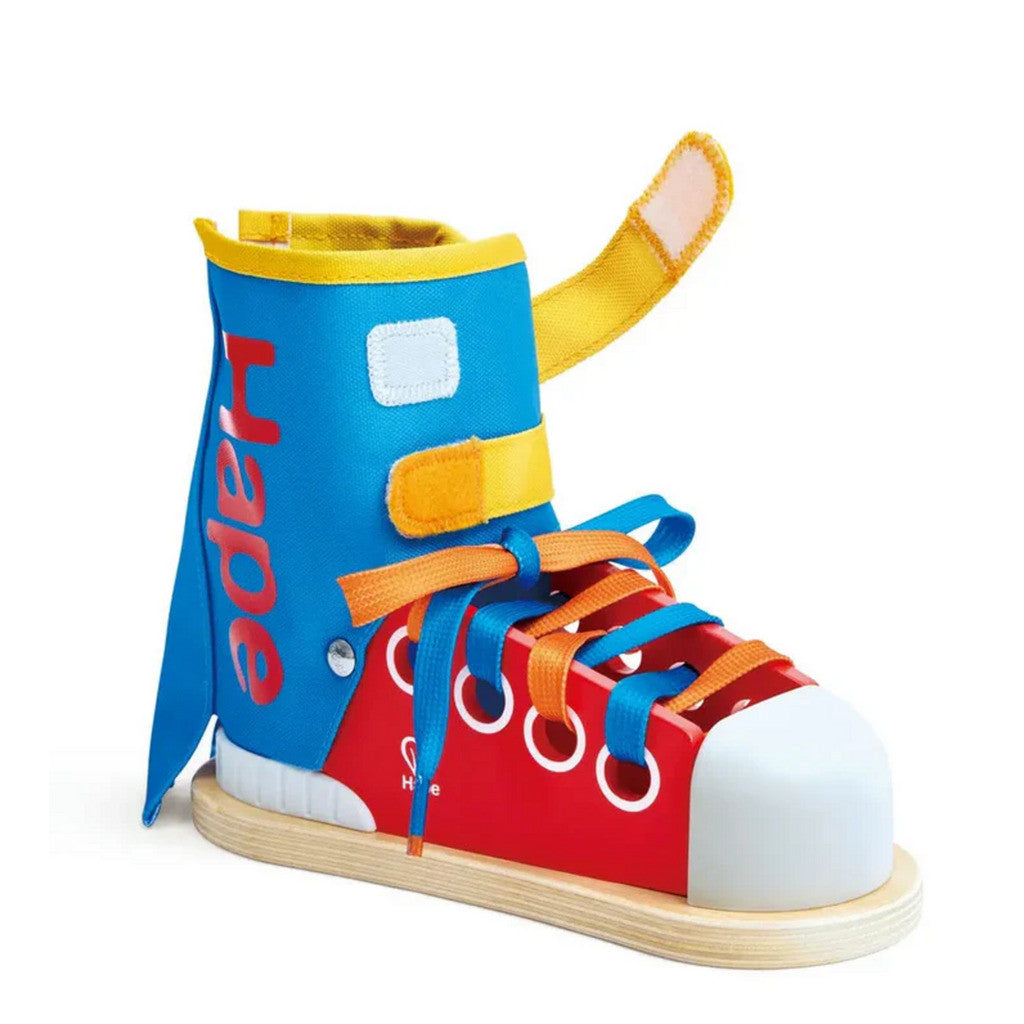Zapatilla educativa para aprender a atarse los cordones y practicar motricidad fina - Educar Jugando