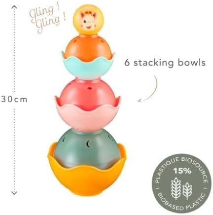 Juego de Motricidad y Lógica - Apilables 6 Cuencos de Colores - Sophie La Girafa 010351