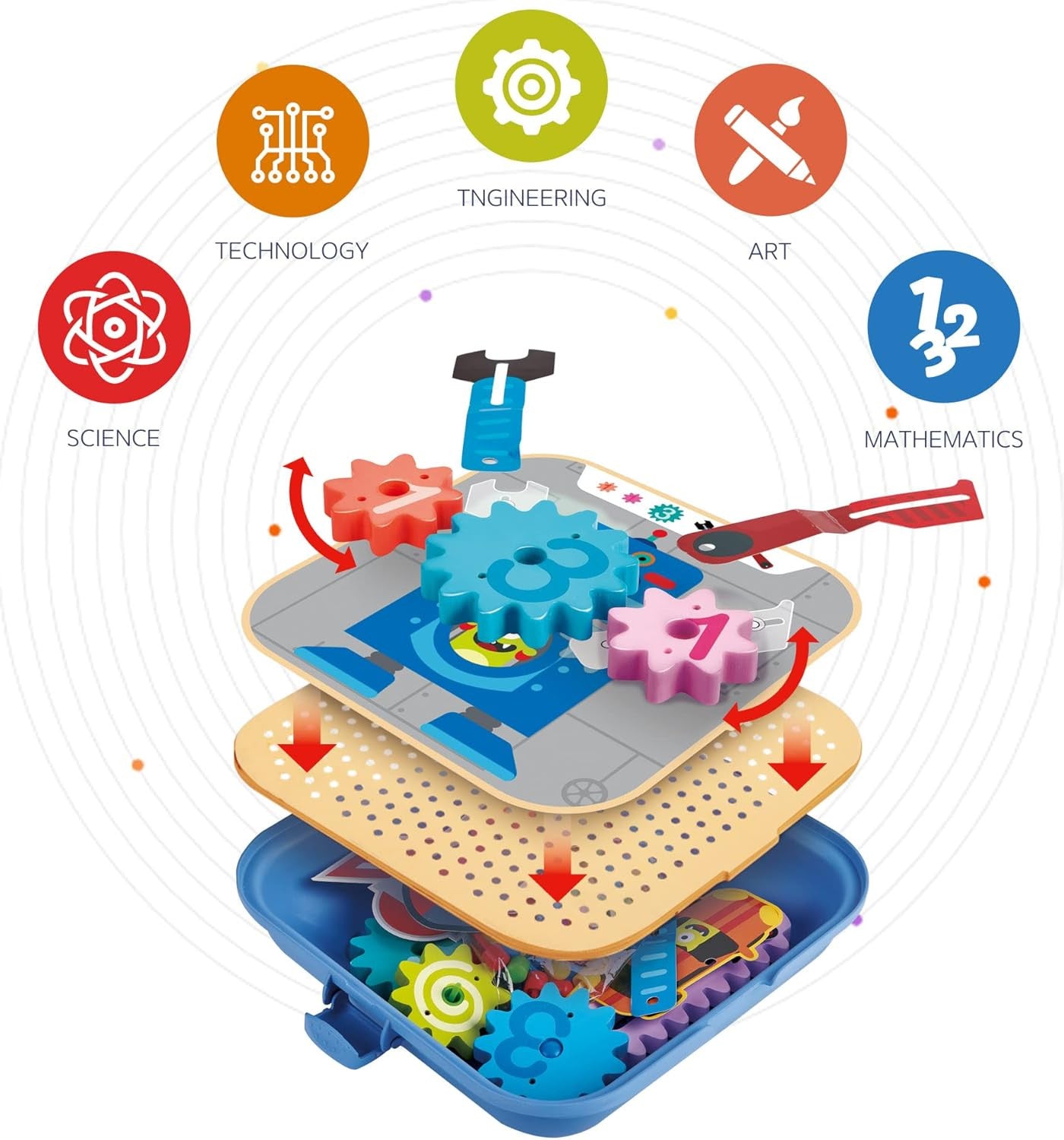 Juego de construcción y engranajes - Hape E1065