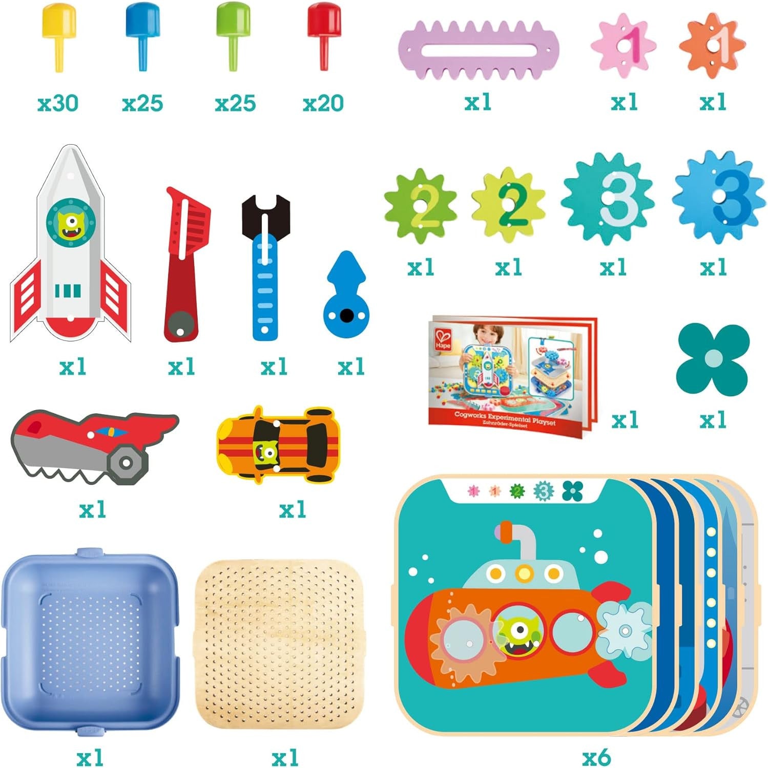 Juego de construcción y engranajes - Hape E1065