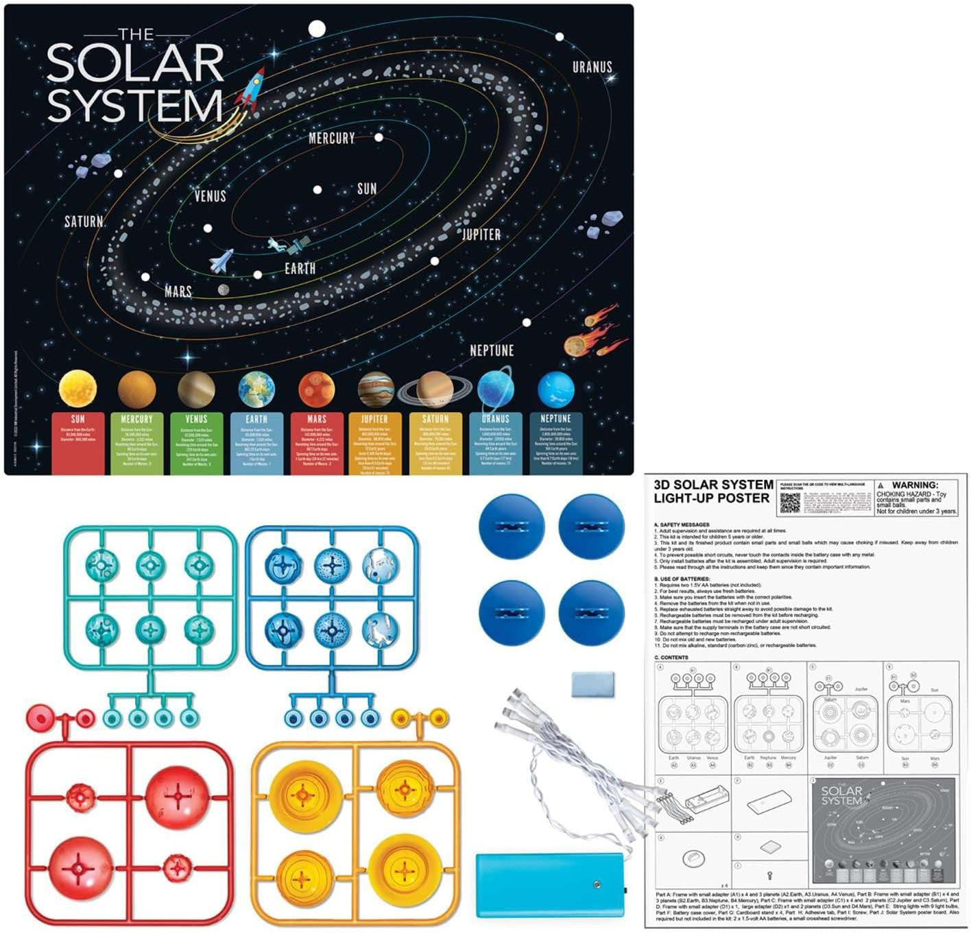 Montaje del Póster 3D Sistema Solar KidzLabs paso a paso, kit STEM educativo para niños | Educar Jugando