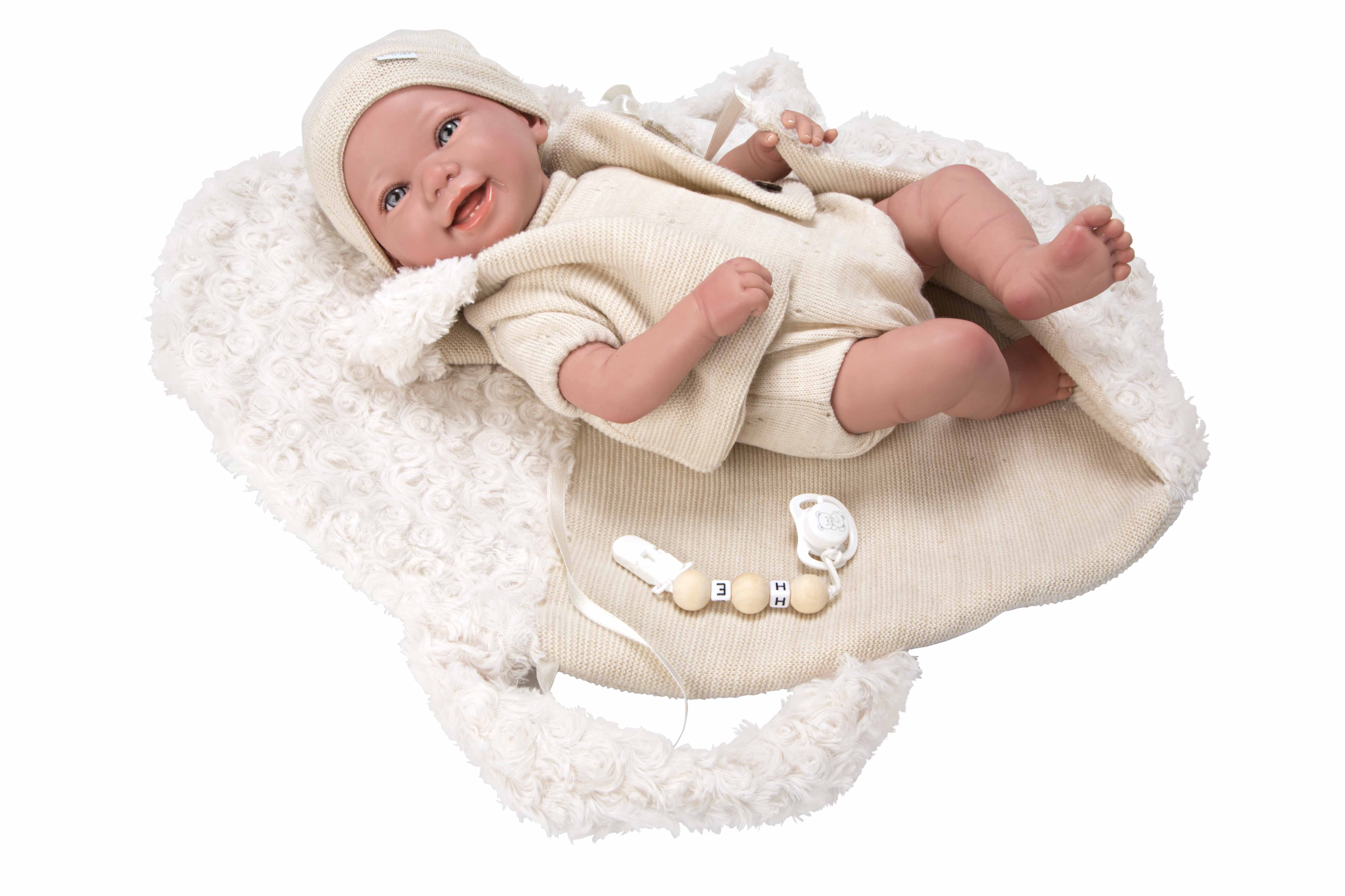 Muñeca reborn arias 45 cm diego c/ saco portabebe - arias 98118