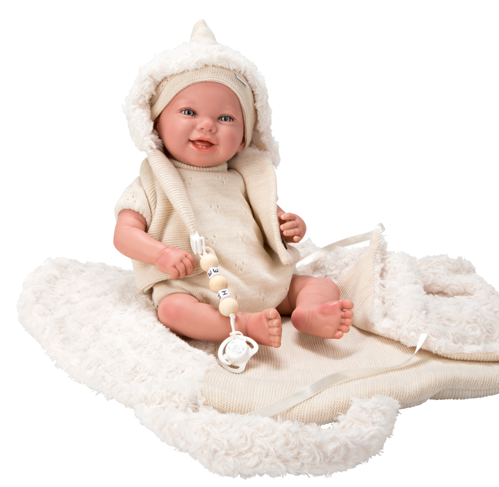 Muñeca reborn arias 45 cm diego c/ saco portabebe - arias 98118