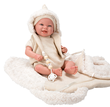 Muñeca reborn arias 45 cm diego c/ saco portabebe - arias 98118