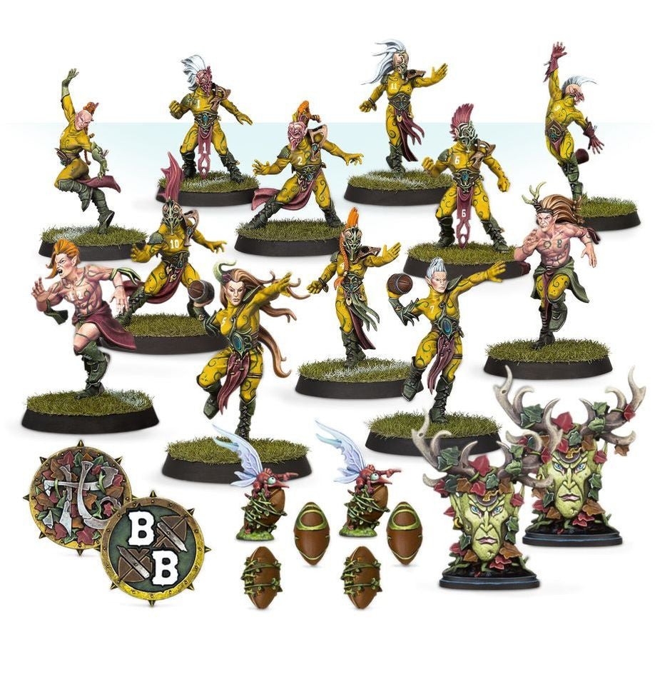 Equipo Wood Elf Blood Bowl Athelorn Avengers – Vista frontal de la caja Warhammer 200-66