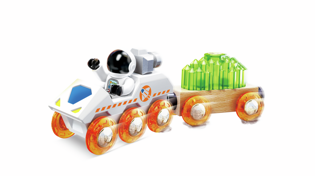 Set Aventuras Espaciales Hape E3876 – Dimensiones y contenido completo del set