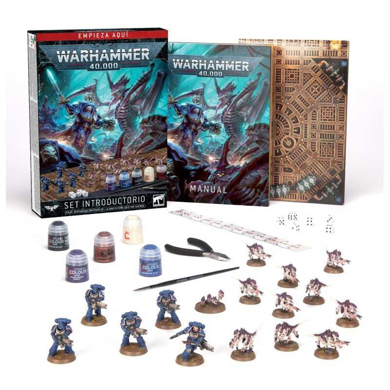 Set de Introducción Warhammer 40,000 en Español – Caja Inicio con 16 Miniaturas, Pinturas y Tapete 40-04