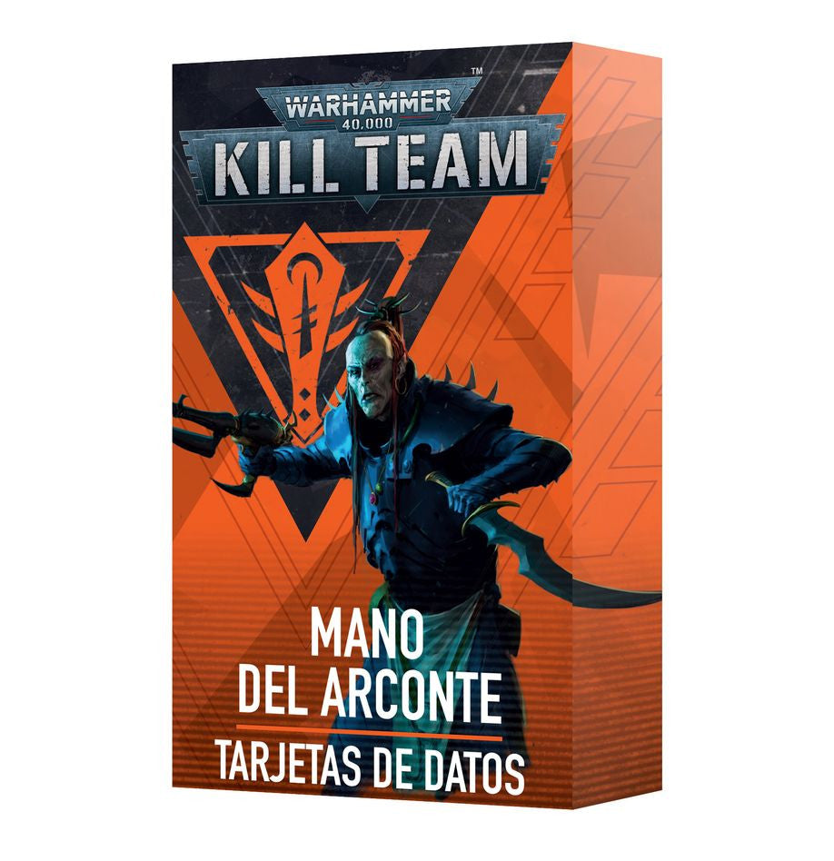 Tarjetas de Datos Mano del Arconte Kill Team Warhammer - Detalle tarjetas de agentes y reglas de facción Drukhari
