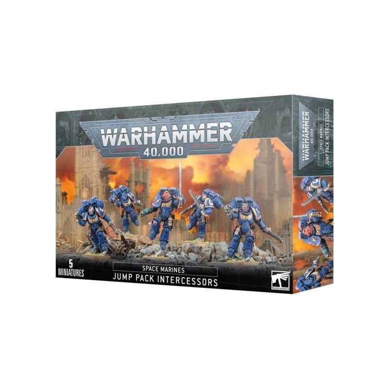 Intercesores con Propulsor de Salto Space Marines Warhammer 40K - Vista frontal 5 miniaturas Games Workshop