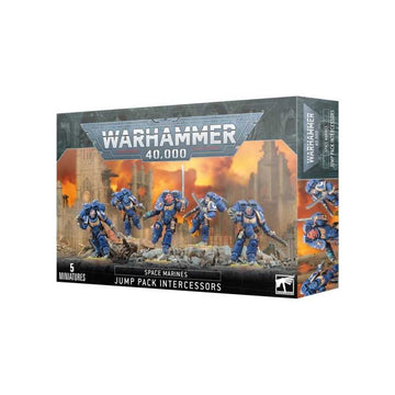 Intercesores con Propulsor de Salto Space Marines Warhammer 40K - Vista frontal 5 miniaturas Games Workshop