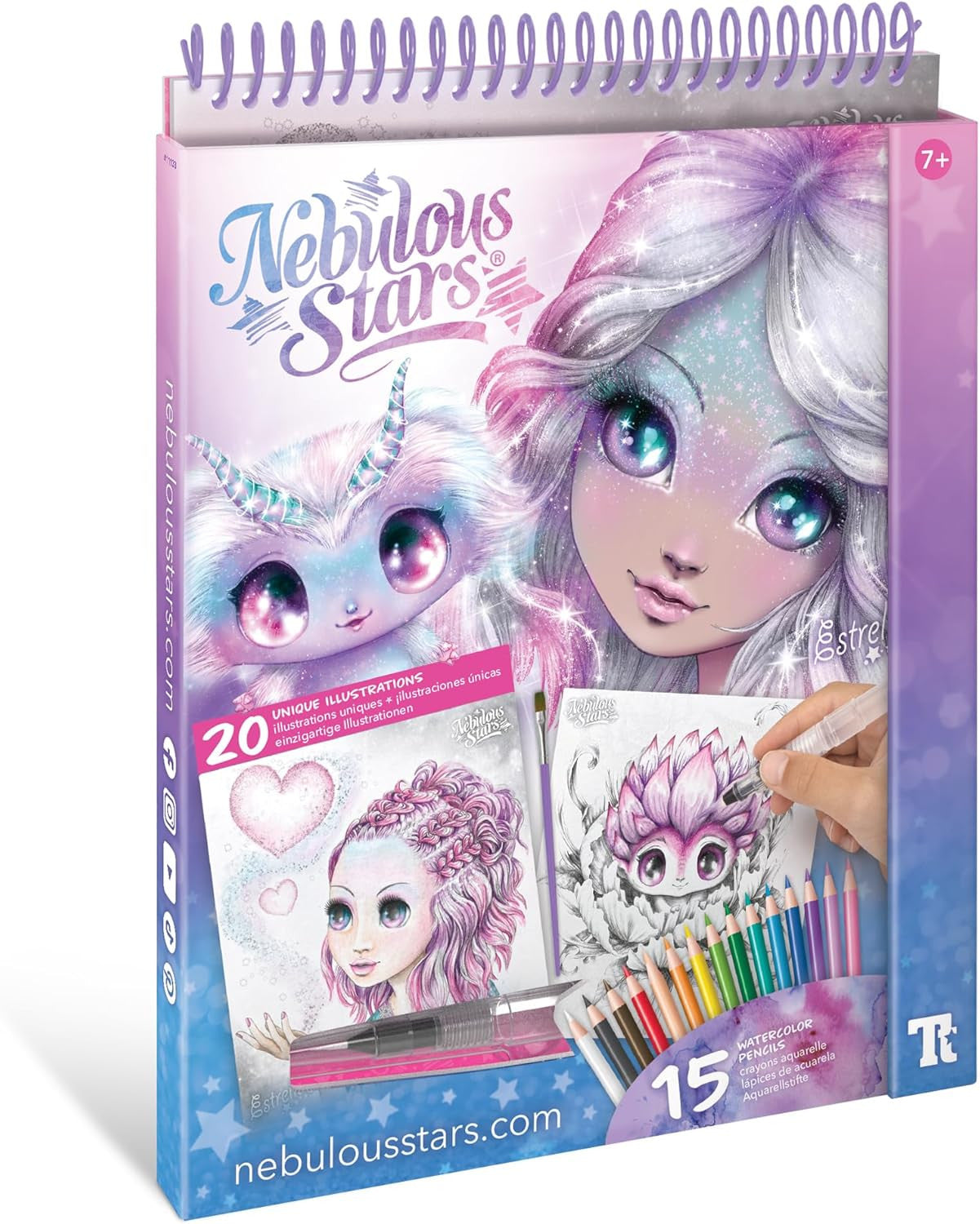 Juego de Manualidades - Cuaderno de Dibujo con lápices de Acuarela - Nebulous Stars NS11133