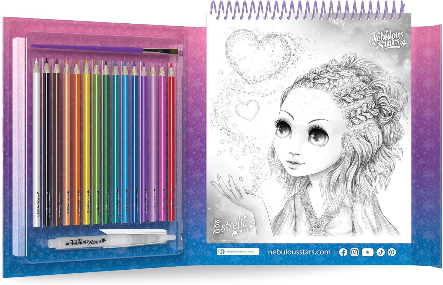Juego de Manualidades - Cuaderno de Dibujo con lápices de Acuarela - Nebulous Stars NS11133