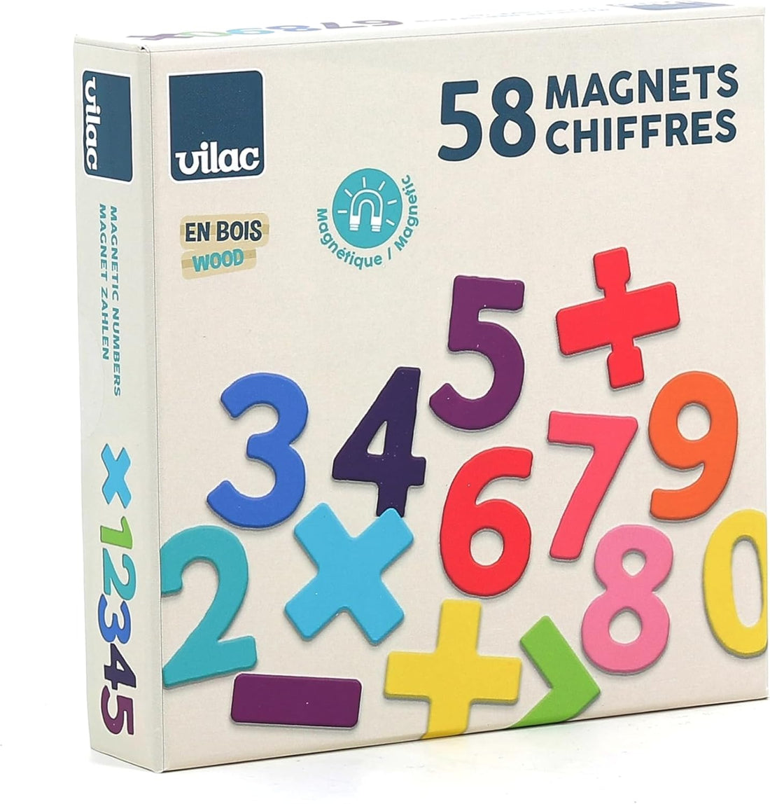 Set de 58 imanes de madera Vilac con letras y números educativos para niños a partir de 3 años