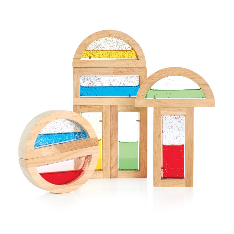 BLOQUES AGUA RESPLANDECIENTE ARCO IRIS - Guidecraft