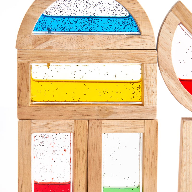 BLOQUES AGUA RESPLANDECIENTE ARCO IRIS - Guidecraft