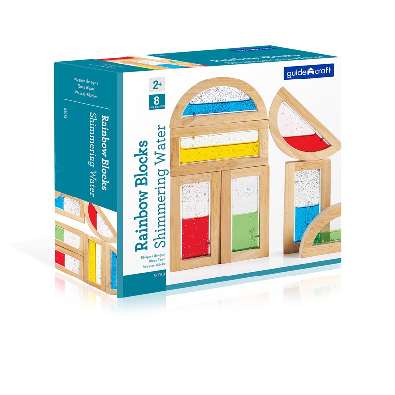 BLOQUES AGUA RESPLANDECIENTE ARCO IRIS - Guidecraft
