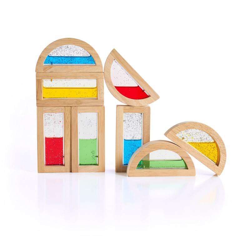 BLOQUES AGUA RESPLANDECIENTE ARCO IRIS - Guidecraft