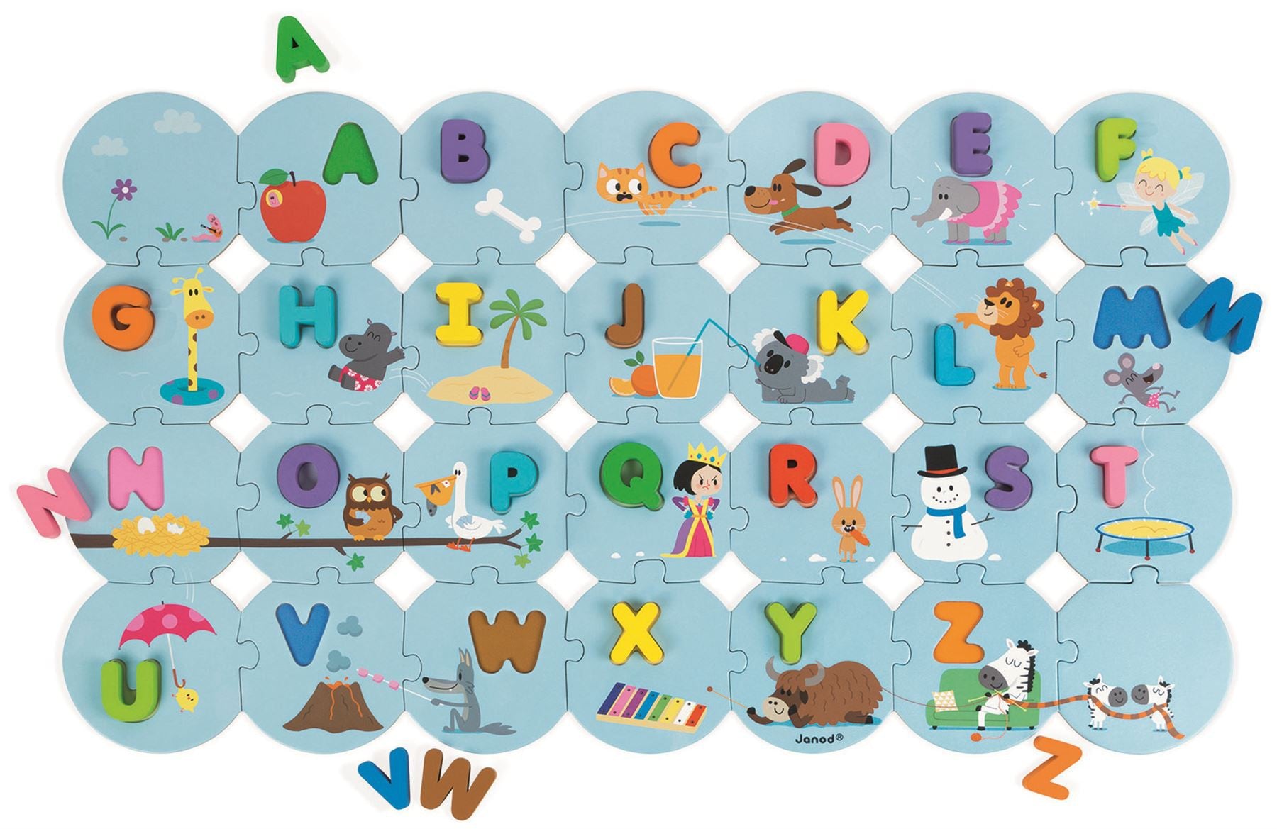 Puzle para aprender el alfabeto versión en Inglés - Janod J02705