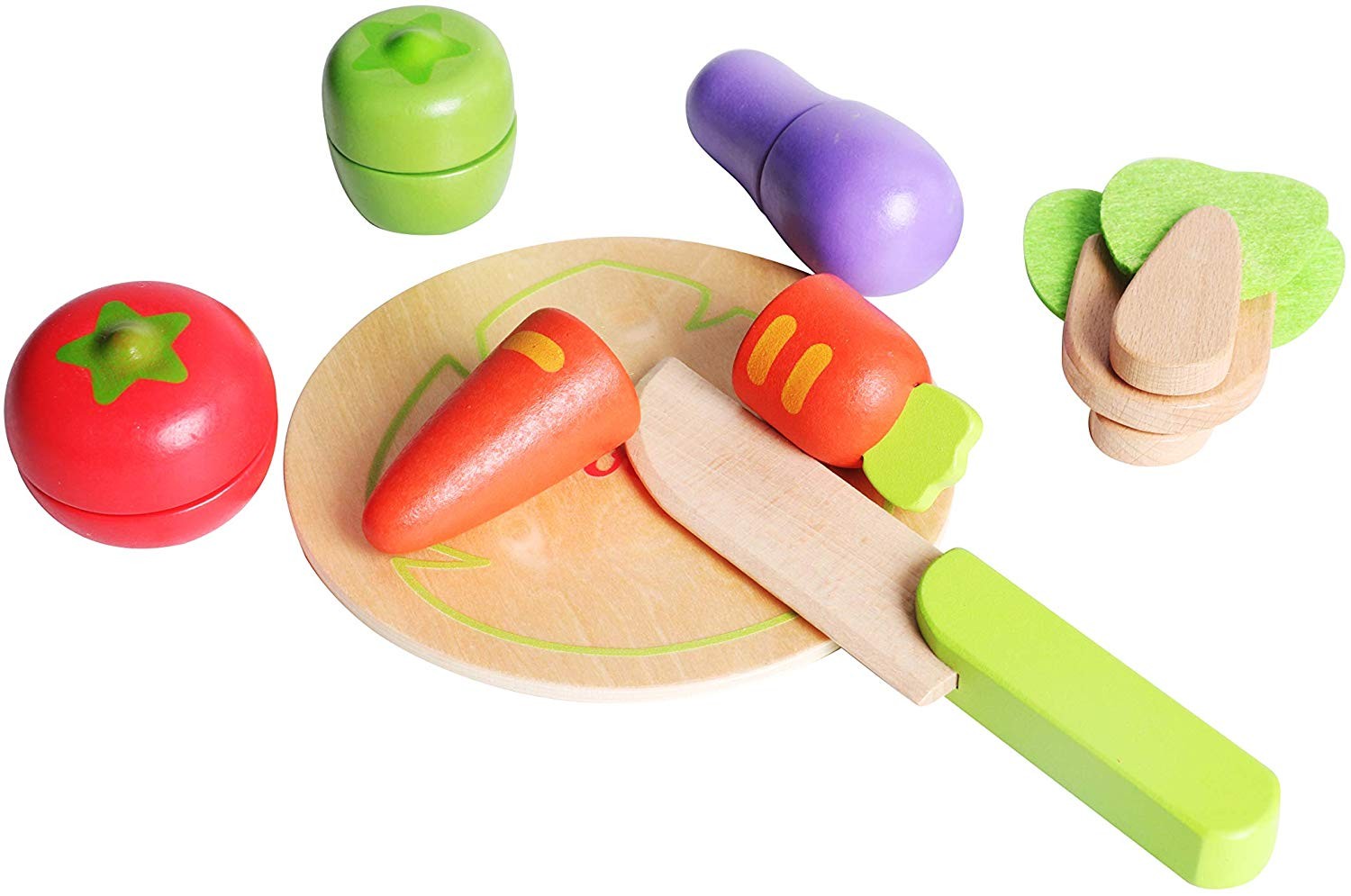 JUEGO DE COMIDA EN MADERA - VERDURAS