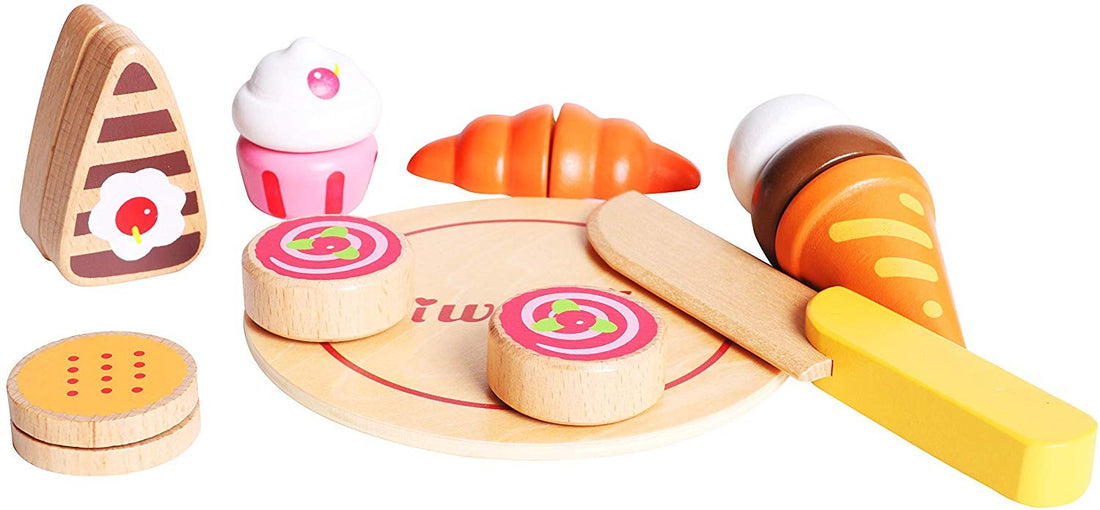 JUEGO DE COMIDA EN MADERA - POSTRES