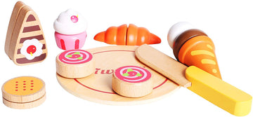 JUEGO DE COMIDA EN MADERA - POSTRES