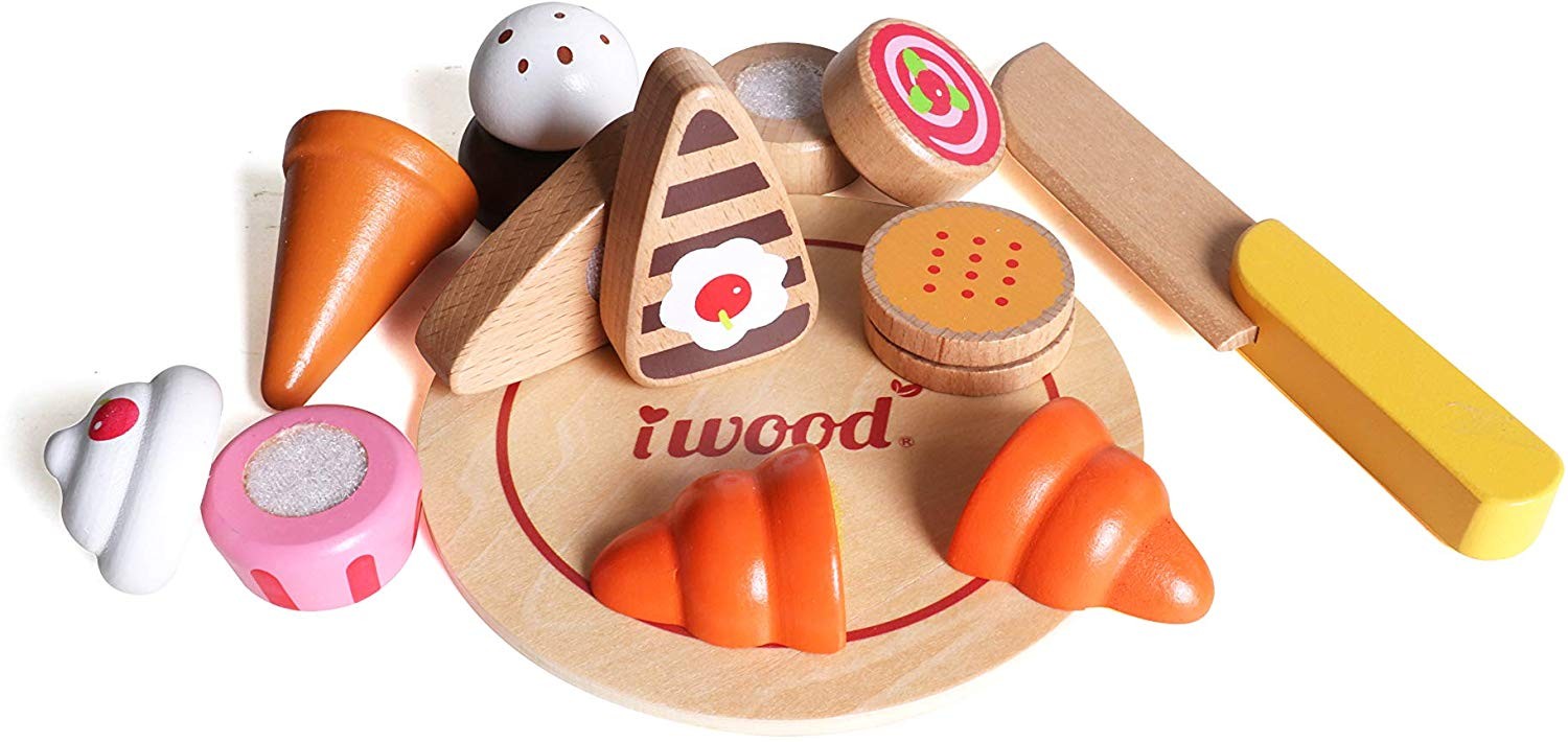 JUEGO DE COMIDA EN MADERA - POSTRES