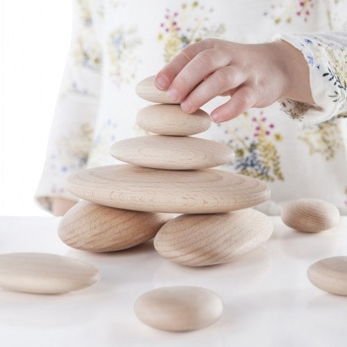 BLOQUES APILABLES MADERA NATURAL PIEDRAS DE RIO - Guidecraft