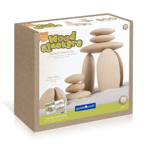 BLOQUES APILABLES MADERA NATURAL PIEDRAS DE RIO - Guidecraft