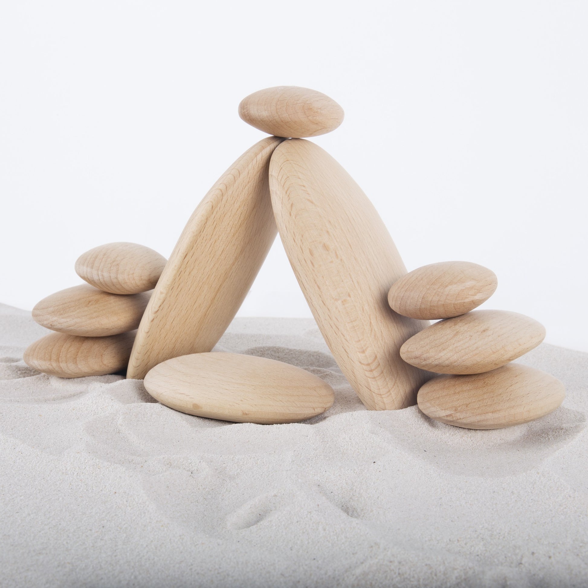 BLOQUES APILABLES MADERA NATURAL PIEDRAS DE RIO - Guidecraft