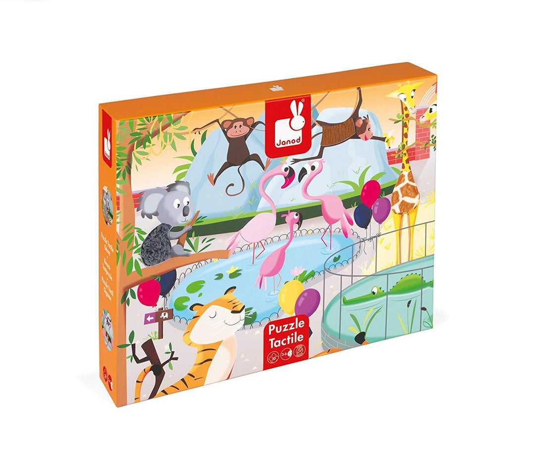 PUZZLE TÁCTIL UN DÍA EN EL ZOO JANOD (20 PIEZAS)