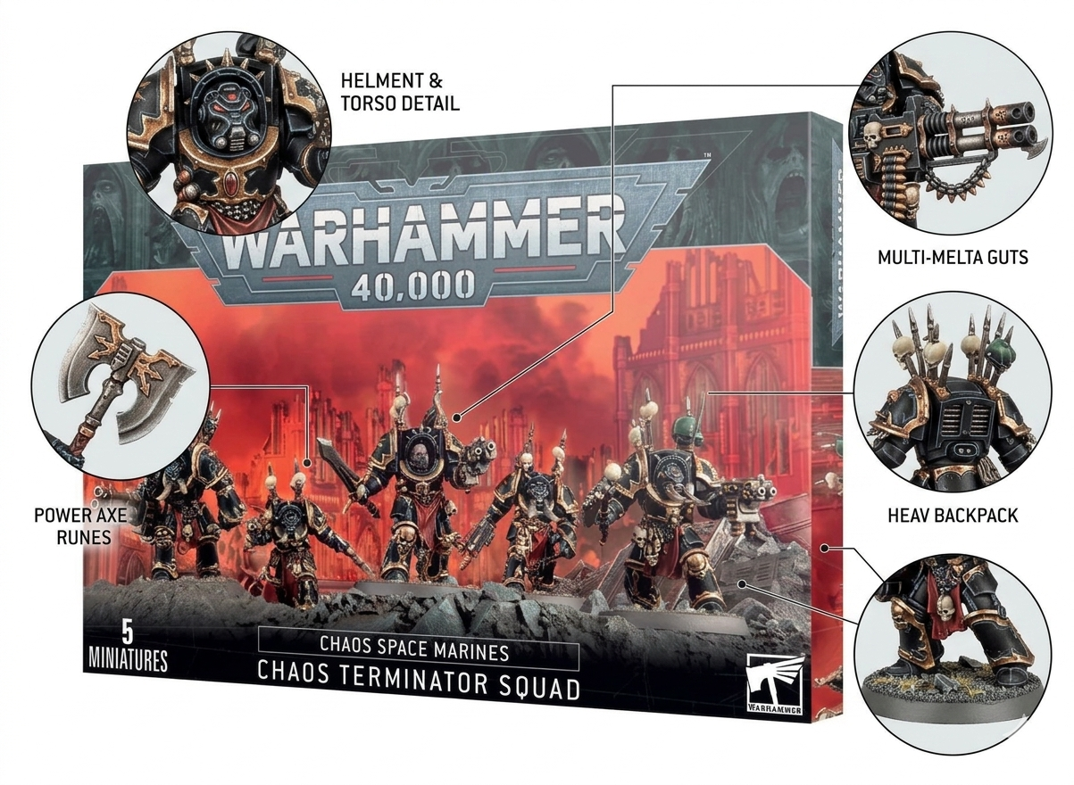 Miniaturas warhammer 40k - chaos terminator squad - warhammer 43-19