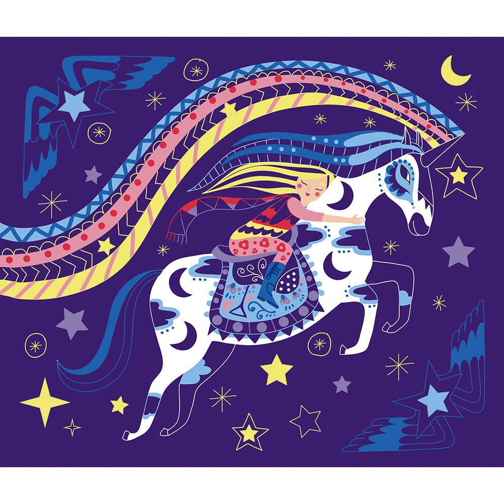 ARTE SCRATCH CABALLOS Y UNICORNIOS -Janod