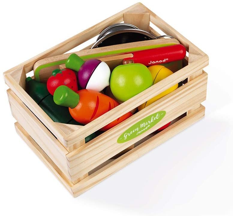 MAXI SET DE FRUTAS Y VERDURAS VELCRO - Janod