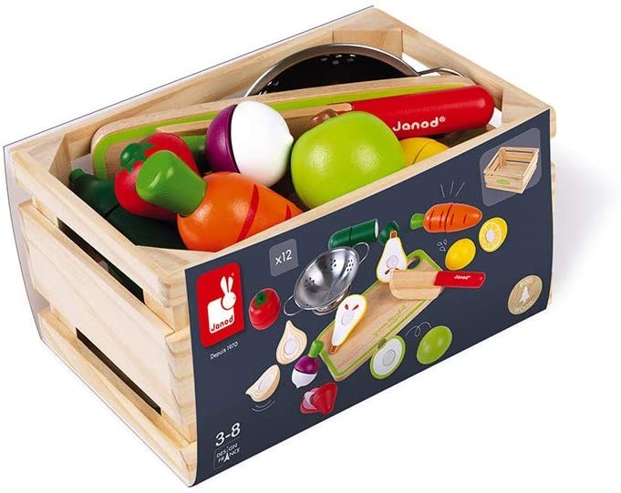 MAXI SET DE FRUTAS Y VERDURAS VELCRO - Janod