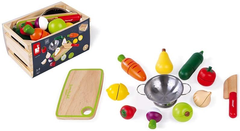 MAXI SET DE FRUTAS Y VERDURAS VELCRO - Janod