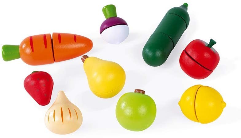 MAXI SET DE FRUTAS Y VERDURAS VELCRO - Janod