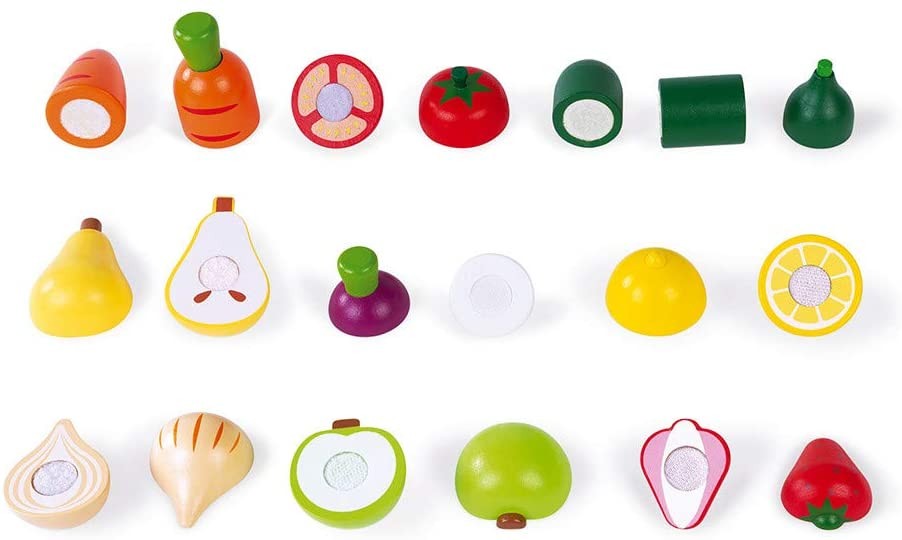 MAXI SET DE FRUTAS Y VERDURAS VELCRO - Janod