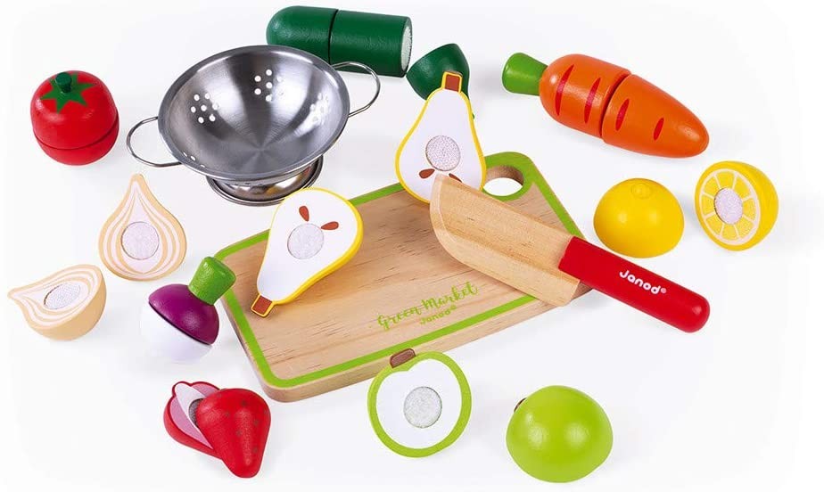 MAXI SET DE FRUTAS Y VERDURAS VELCRO - Janod