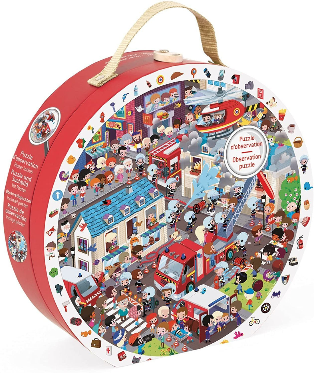 PUZLE DE OBSERVACIÓN REDONDO "BOMBEROS AL RESCATE" 208 PZAS - Janod