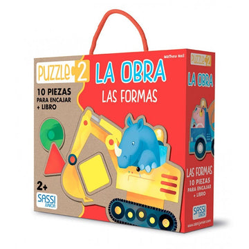 Puzzle de encaje La Obra Las Formas Sassi con libro para niños +2 años