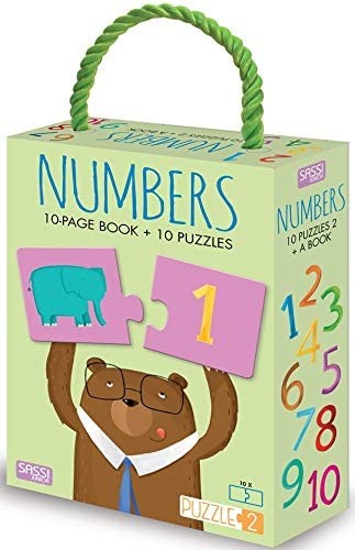 Set didáctico Los Números Sassi con libro y 10 puzzles para aprender a contar del 1 al 10 para niños +2 años