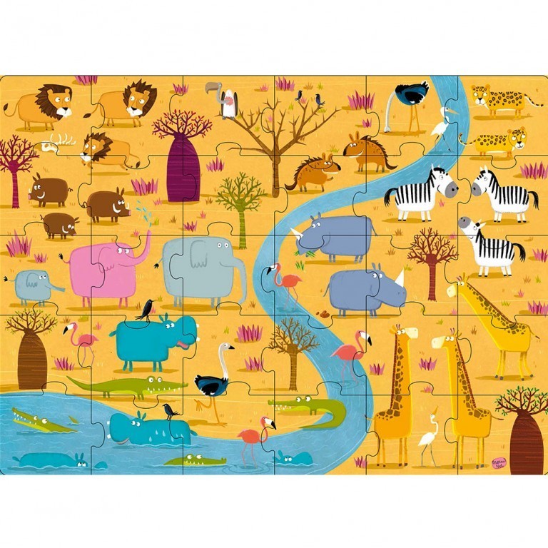Puzzle Animales de Africa 30 piezas -  Manolito