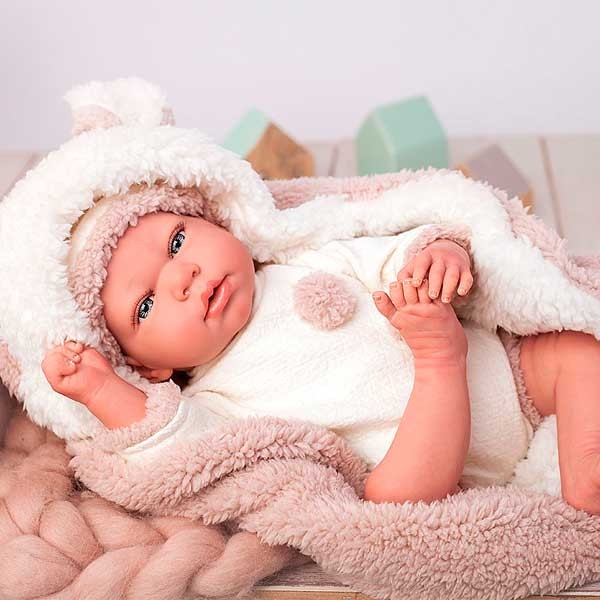 REBORN 40 CM ANNA C/MANTA Y PELUCHE - Arias