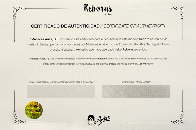 REBORN 40 CM CARLOS C/MANTA Y PELUCHE - Arias