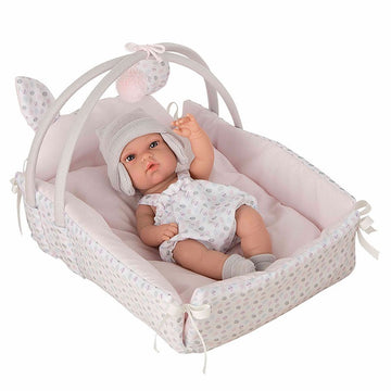 Muñeca bebé Arias 33 cm con cuna rosa accesorios juguete niña