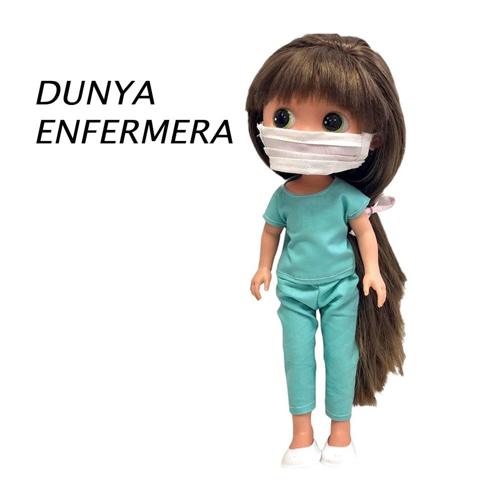 Caja de la muñeca Elegance Dunya Enfermera 38 cm Arias 60600 con accesorios medicos y maletín de enfermera