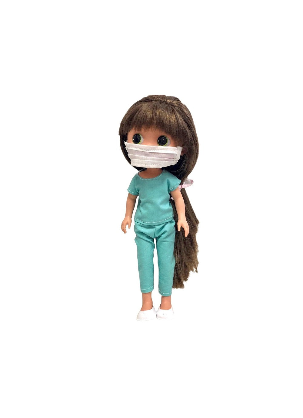 Muñeca Elegance Dunya Enfermera 38 cm Arias 60600 con uniforme de enfermera blanco y maletín médico incluido